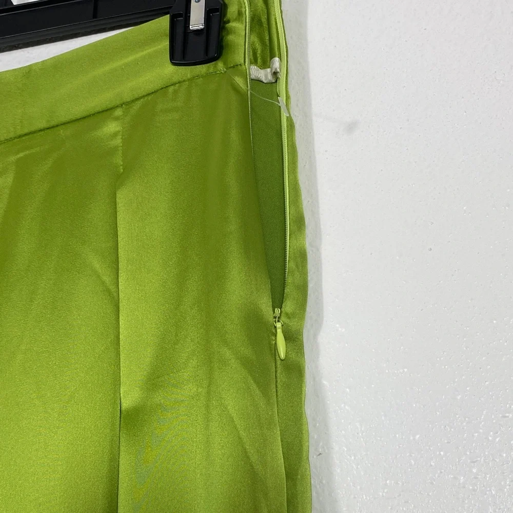 Zara Olive Green Wide-Leg Pleated Trousers Size S - Picture 9 of 16